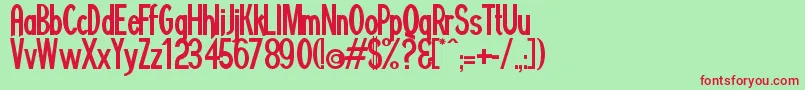 Minguarana Font – Red Fonts on Green Background