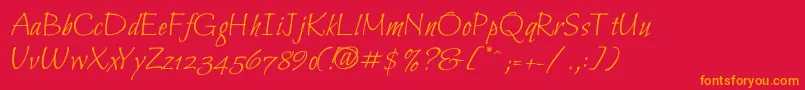 Bilbo Font – Orange Fonts on Red Background