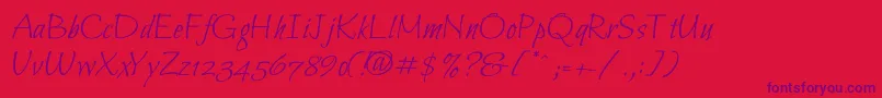 Bilbo Font – Purple Fonts on Red Background