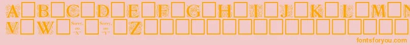 フォントZallmanRegular – オレンジの文字がピンクの背景にあります。