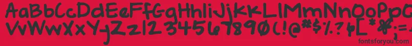 DjbGeeksWhoWearGlasses Font – Black Fonts on Red Background