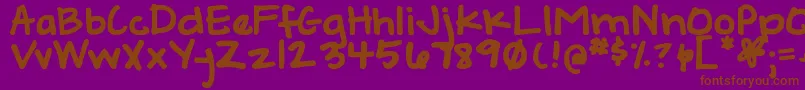 DjbGeeksWhoWearGlasses Font – Brown Fonts on Purple Background