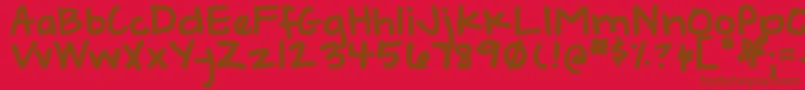 DjbGeeksWhoWearGlasses Font – Brown Fonts on Red Background
