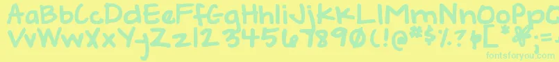 DjbGeeksWhoWearGlasses Font – Green Fonts on Yellow Background