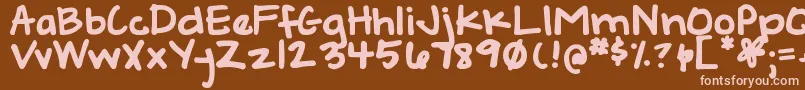 DjbGeeksWhoWearGlasses Font – Pink Fonts on Brown Background