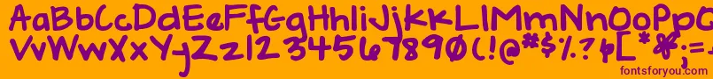 DjbGeeksWhoWearGlasses Font – Purple Fonts on Orange Background