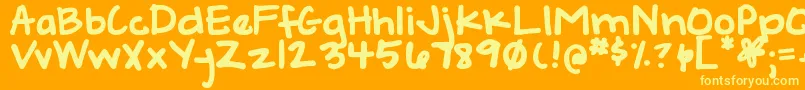 DjbGeeksWhoWearGlasses Font – Yellow Fonts on Orange Background