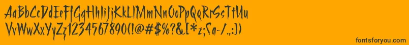 StrangeritcTt-Schriftart – Schwarze Schriften auf orangefarbenem Hintergrund