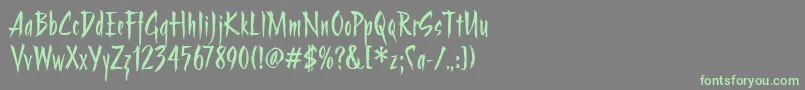 StrangeritcTt-Schriftart – Grüne Schriften auf grauem Hintergrund