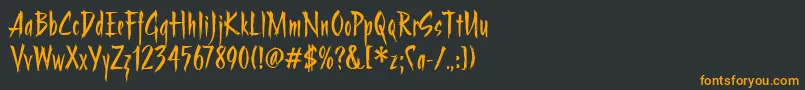 フォントStrangeritcTt – 黒い背景にオレンジの文字