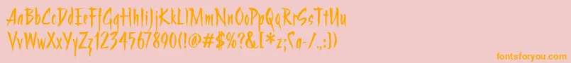 StrangeritcTt Font – Orange Fonts on Pink Background