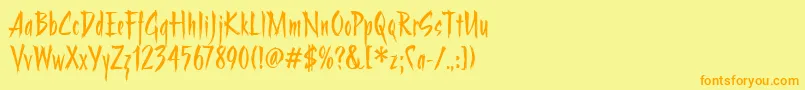 StrangeritcTt Font – Orange Fonts on Yellow Background