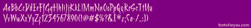 StrangeritcTt Font – Pink Fonts on Purple Background