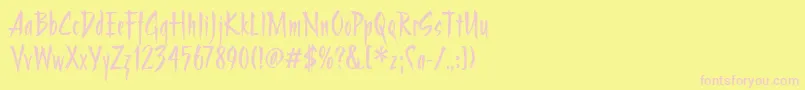 StrangeritcTt Font – Pink Fonts on Yellow Background