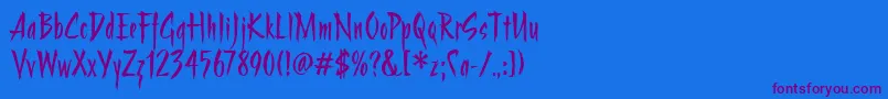 StrangeritcTt Font – Purple Fonts on Blue Background