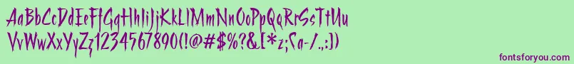 StrangeritcTt Font – Purple Fonts on Green Background