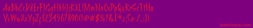 StrangeritcTt Font – Red Fonts on Purple Background