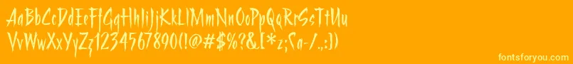 StrangeritcTt Font – Yellow Fonts on Orange Background