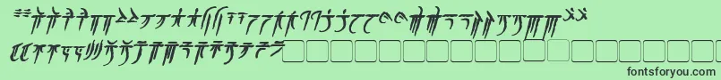 フォントIokharicBoldItalic – 緑の背景に黒い文字