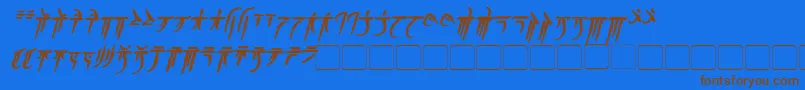 IokharicBoldItalic Font – Brown Fonts on Blue Background