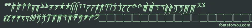 フォントIokharicBoldItalic – 黒い背景に緑の文字