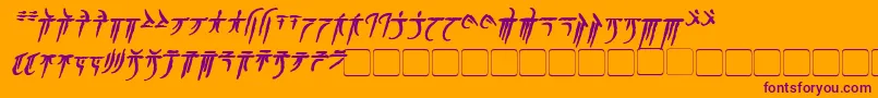 IokharicBoldItalic Font – Purple Fonts on Orange Background