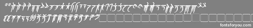 フォントIokharicBoldItalic – 灰色の背景に白い文字