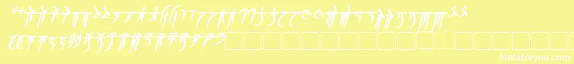 IokharicBoldItalic Font – White Fonts on Yellow Background