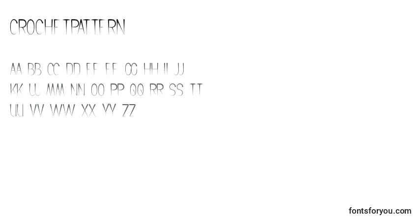 A fonte CrochetPattern (34910) – alfabeto, números, caracteres especiais