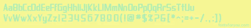 フォントSfProverbialGothicBold – 黄色い背景に緑の文字