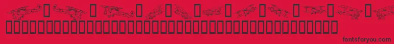 Planes Font – Black Fonts on Red Background