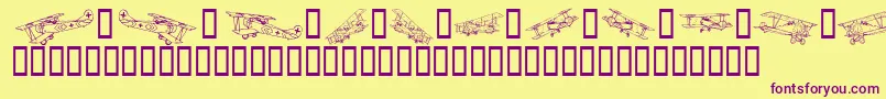 Planes Font – Purple Fonts on Yellow Background