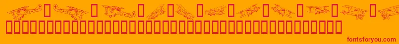 Planes Font – Red Fonts on Orange Background