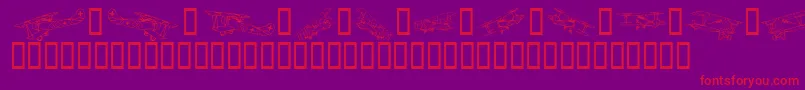 Planes Font – Red Fonts on Purple Background