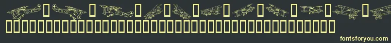 Planes Font – Yellow Fonts on Black Background