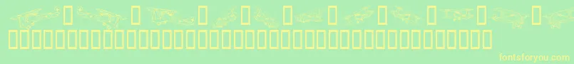 Planes Font – Yellow Fonts on Green Background