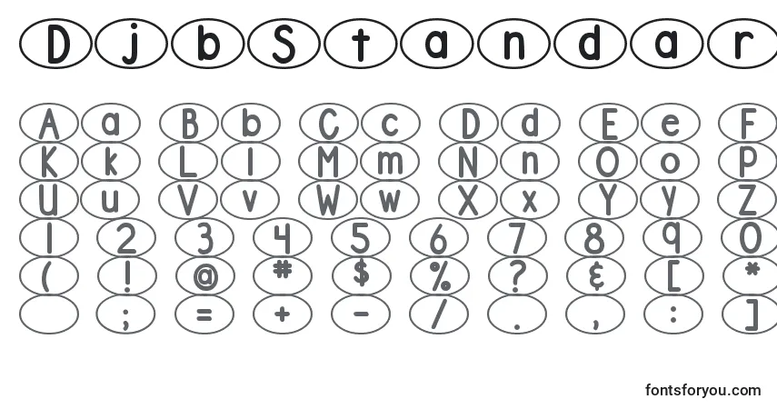 Schriftart DjbStandardizedTestOval2 – Alphabet, Zahlen, spezielle Symbole
