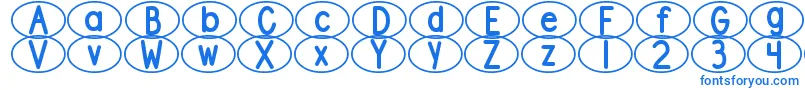 DjbStandardizedTestOval2 Font – Blue Fonts on White Background