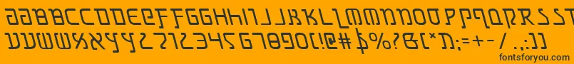Grimlordleft-Schriftart – Schwarze Schriften auf orangefarbenem Hintergrund