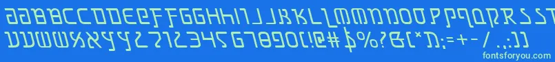 Grimlordleft Font – Green Fonts on Blue Background