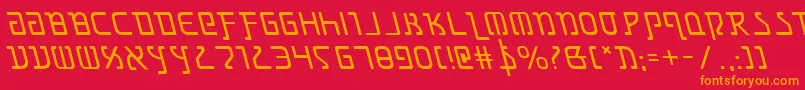 フォントGrimlordleft – 赤い背景にオレンジの文字