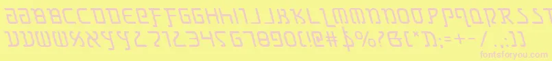 Grimlordleft-fontti – vaaleanpunaiset fontit keltaisella taustalla