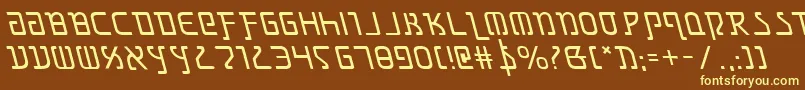 Grimlordleft-fontti – keltaiset fontit ruskealla taustalla