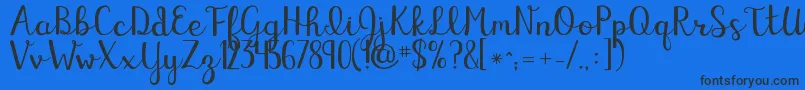 Kgelizaschuylerscript Font – Black Fonts on Blue Background