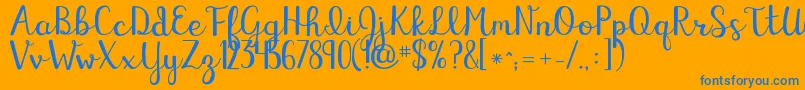 fuente Kgelizaschuylerscript – Fuentes Azules Sobre Fondo Naranja