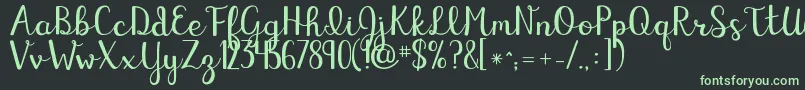 Kgelizaschuylerscript Font – Green Fonts on Black Background