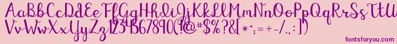 Kgelizaschuylerscript Font – Purple Fonts on Pink Background