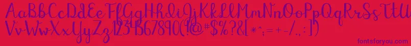 Kgelizaschuylerscript Font – Purple Fonts on Red Background