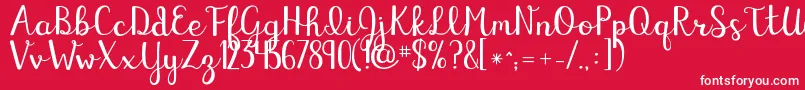 Kgelizaschuylerscript-fontti – valkoiset fontit punaisella taustalla