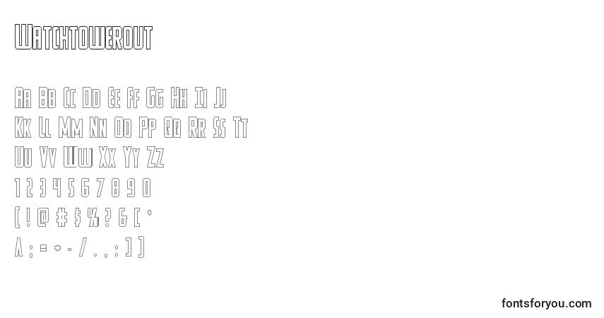 Watchtowerout Font – alphabet, numbers, special characters